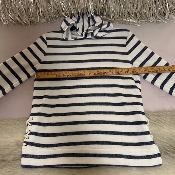 OLD NAVY Off White Navy Blue Striped Sailor Hoodie Pullover Long Sleeve XL - Picture 7 of 12